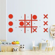 PRICES MAY VARY. 【PERFECT DECORATIONS】:The unique design of the magnetic Tic Tac Toe game kids room wall decor hanging game incorporates modern design and adds something different and new to your space. This is not only the modern room decor, but also the existence of witnessing your happy time, suitable for family, group use, bringing you unlimited happiness! 【SAFE PVC MATERIAL】: Complete set of tic tac toe game including absolutely safe pvc, 5 o's and 5 x's, 19 magnets and double-sided adhesiv Game Room Wall Art Ideas, Gym Graphics, Game Room Accessories, Modern Wall Decals, Game Room Wall Art, Game Wall, Decor Hallway, Modern Room Decor, Retro Room