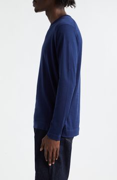 The English label's commitment to understated luxury informs the design of this crewneck sweater knit from supremely soft cotton yarn. 27 1/2" length (size Medium) Crewneck Long sleeves with ribbed cuffs 100% cotton Machine wash, dry flat Made in the UK Designer Clothing Understated Luxury, French Navy, Sweater Knit, The English, Crewneck Sweater, Cotton Sweater, Cotton Yarn, Crew Neck Sweater, Knitted Sweaters