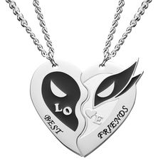 PRICES MAY VARY. Deadpool necklace ：this bff necklace for 2 setinspired by the movies is based on the death hero and wolf hero, it represents strong and beautiful friendship, our best friend necklace signifies the strongest and everlasting bond between friends, partners, or siblings. Necklace for men Size: Crafted from stainless steel with polished electroplating, the large deadpool wolverine necklace is fade-resistant, skin-friendly, and features adjustable chain lengths suitable for both frien Superhero Series, Bff Necklace, Yellow Pendant, Beautiful Friendship, Red Pendant, Best Friend Necklace, Couples Gifts, Necklaces Set, Friendship Necklace