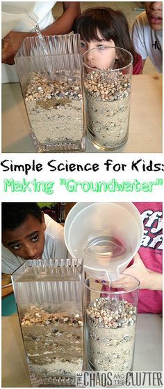 Simple Science for Kids: Making Groundwater Science Experience, Ground Water, Experiment For Kids, Simple Science, Easy Science Experiments, Science Activities For Kids, Kindergarten Science, Easy Science