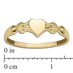 Kiddie Kraft 10KT Yellow Gold Heart Baby Ring; Size 1Hearts symbolize love and affection for someone. They are the ideal gift to celebrate friendship devotion and enduring love. The creation of the heart shape to signify love was first reported at the end of the Middle Ages.The finest name in children's or baby jewelry proudly manufactured in the USA. Adjustable Heart Cut Ring For Valentine's Day, Heart-shaped Adjustable Birthstone Ring, Adjustable Heart-shaped Birthstone Ring, Adjustable Heart Shaped Birthstone Ring, Adjustable Heart Cut Rings For Mother's Day, Adjustable Heart Ring For Promise And Mother's Day, Valentine's Day Adjustable Heart Birthstone Ring, Heart Cut Signet Ring For Anniversary On Valentine's Day, Adjustable Heart Ring For Promise On Mother's Day