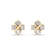 Stone and Strand 10K Yellow Gold Diamond Everlasting Studs Front Image Modern Gold Earrings, Futuristic Jewelry, Funky Shirts, Diamond Butterfly, Gold Diamond Jewelry, Gold Diamond Earrings, Black Jewelry, Diamond Stud, Dream Jewelry