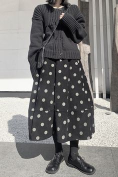 Polka Dot A-line Thick Skirt – stylesock