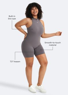 Sleek, stylish, and comfortable—our Sleeveless High-Neck Bodysuit is the perfect base layer for any outfit. Looking for plus size athleisure that’s chic and comfortable? This bodysuit’s flattering fit and ultra-soft feel are just right. Functional Fitted Sleeveless Bodysuit, Gray Sleeveless Activewear For Loungewear, Micro-elastic Sleeveless Bodysuit For Yoga, Sleeveless Micro-elastic Bodysuit For Yoga, Compressive Sleeveless Jumpsuit For Yoga, Functional Sleeveless Yoga Bodysuit, Compressive Sleeveless Bodysuit For Yoga, Sleeveless Yoga Bodysuit Shapewear, Functional Sleeveless Bodysuit For Workout