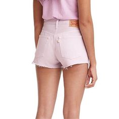 Brand New With Tag Levi’s 501 Jean Shorts In Lilac Color Button Fly Closure Size 31 Pink Summer Bottoms With Button Closure, Lavender Relaxed Fit Bottoms For Summer, Lavender Relaxed Fit Pants For Summer, Levi's Summer Jean Shorts With Button Closure, Fitted Lavender Shorts For Spring, Short Lavender Bottoms For Spring, Lavender Short Bottoms For Spring, Lavender Short Length Bottoms For Spring, Spring Lavender Relaxed Fit Bottoms