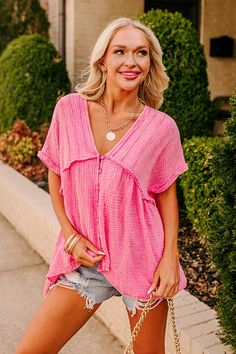 Brunch Voyage Babydoll Top in Pink Kids Athleisure, Emma Style, Spring Lookbook, Fall Style Guide, Trendy Top, Swimwear Dress, Apron Dress, Little White Dresses, Babydoll Top