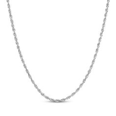 Elevate your casual and dressy looks with this stylish glitter rope chain necklace. Crafted in 14K white gold The solid 3mm links shine with a high polish finish The 18-inch necklace secures with a lobster clasp Gold Layered Bracelets, Neil Lane Engagement Rings, Pearl Diamond Jewelry, Cross Jewelry Necklace, Fan Jewelry, Bezel Engagement Ring, Diamond Wedding Rings Sets, Rope Chain Necklace, Stackable Bracelets