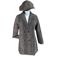 Brand New With Tag, Super Cute Tweed Jacket, Side Pockets, Fully Lined, Garment Label Is In Chinese, It’s Polyester Fabric.. It’s A Really Good Looking Coat. Page Boy Cap Not Included, But Sold Separately In My Closet. The Hat Is Unisex. Winter Double-breasted Houndstooth Tweed Jacket, Brown Double-breasted Tweed Jacket For Winter, Brown Houndstooth Tweed Jacket For Winter, Winter Brown Houndstooth Tweed Jacket, Brown Double-breasted Tweed Outerwear, Brown Houndstooth Outerwear For Winter, Brown Houndstooth Winter Outerwear, Double-breasted Tweed Outerwear For Fall, Tweed Coat