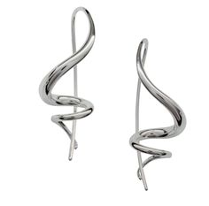 Elegant White Gold Spiral Earrings, Nickel Free Jewelry With A Modern Twist, Sterling Silver Spiral Earrings For Formal Occasions, Formal Spiral-shaped Jewelry With Matching Earrings, Elegant Swirl Ear Wire Earrings, Formal Spiral Jewelry With Matching Earrings, Elegant Spiral Sterling Silver Jewelry, Elegant Swirl Earrings With Ear Wire, Formal Sterling Silver Spiral Earrings