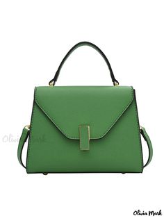 Olivia Mark - Classic and Versatile Shoulder Bag for Everyday Use Green Box Bag With Adjustable Strap For Office, Green Satchel Shoulder Bag For Office, Green Satchel With Hasp Closure, Trendy Green Shoulder Bag For Office, Green Square Satchel With Large Capacity, Green Satchel Flap Bag For Daily Use, Green Flap Bag With Adjustable Strap For Daily Use, Green Satchel With Hasp Closure For Everyday Use, Green Crossbody Office Bag