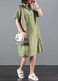 Elegant lapel Button Down summer clothes For Women Tunic Tops green Dresses

 Materials used:cotton linen

Measurement:Size L/US12-14/EUR42   
Shoulder 39cm / 15.21"
bust 100cm / 39"
length 100cm / 39"
Armhole 36cm / 14.04"
Sleeve length 21cm / 8.19"


Size XL/US16-18/EUR44   
Shoulder 40cm / 15.6"
bust 104cm / 40.56"
length 101cm / 39.39"
Armhole 37cm / 14.43"
Sleeve length 22cm / 8.58"


Size 2XL/US16-18/EUR44   
Shoulder 41cm / 15.99"
bust 108cm / 42.12"
length 102cm / 39.78"
Armhole 38cm / 1 Summer Clothes For Women, Dresses Materials, Women Tunic, Green Dresses, Women Tunic Tops, Womens Tunics, Summer Clothes, Summer Outfits Women, Cotton Linen