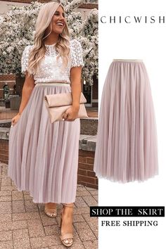 Chicwish Outfits, Tule Rok, Gonna In Tulle, Skirt Diy, Skirt Tulle, Tulle Maxi Skirt, Maxi Rok, 10 Off, Party Skirt