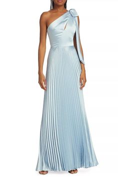 Lovely Evenings One-Shoulder Pleated Maxi Dress | Jewelclues #color_light blue Pleated Gown, Pleated Maxi Skirt, Modern Wedding Dress, Pleated Maxi Dress, Pleated Maxi, Gothic Dress, Crop Top Blouse, Boho Maxi Dress, Cardigan Tops