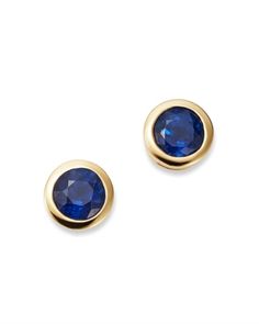 Bloomingdale's Sapphire Bezel Stud Earrings in 14K Yellow Gold - 100% Exclusive Fine Jewelry Earrings, Blue Gemstone Earrings, Bezel Earrings, Sapphire Earrings Studs, Sapphire Studs, Necklace Ideas, Earrings Studs, Round Stud Earrings, Exclusive Jewelry