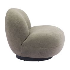 a round shaped chair sitting on top of a black base