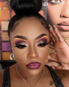 Bold Makeup Looks Black Women, Makeup Looks For Black Women, Makeup Aesthetic Ideas, Face Beat Makeup, Party Make-up, Bold Makeup Looks, Cute Eye Makeup, Makeup Is Life