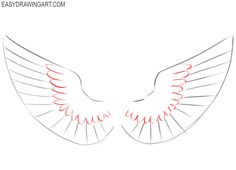 how to draw an angel wings with easy step by step drawing instructions for beginners