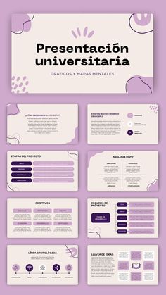 a purple and white brochure with the words presentation universtraria on it