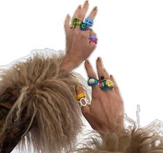 Vintage Multicolor Rings For Party, Trendy Multicolor Rings For Party, Trendy Handmade Party Rings, Chunky Clay Rings, Heart Halo Ring, Dinosaur Bone Ring, Rings Chunky, Colorful Rings, Sea Opal