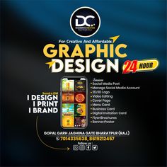 an advertisement for graphic design 24 hour