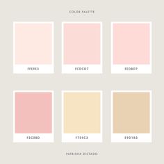 the different shades of pink, peach and yellow in each color palette for this project