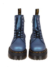 Blue Doc Martens, Doc Martens Boots, Punk Aesthetic, Blue Boots, Doc Martens, Amphibians, Lace Closure, Luxury Retail, Costume Design