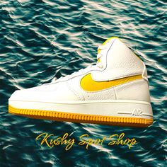 Nike Womens Air Force 1 High Sculpt Phantom/Yellow Ochre-Sail Sz 9 Size Us Womens 9 Authentic Comes Nib/New In Box Dc3590 001 Yellow Custom Sneakers With Gum Sole For Sports, Yellow Mid-top Sporty Basketball Shoes, Sporty Yellow Mid-top Basketball Shoes, Yellow Sporty Sneakers With Gum Sole, Yellow High-top Sneakers With Gum Sole, Yellow Nike Air Force 1 With Branded Insole, Nike Yellow Basketball Shoes With Gum Sole, Yellow High-top Custom Sneakers With Gum Sole, High-top Yellow Basketball Shoes For Light Sports