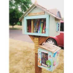 there is a little library in the mailbox