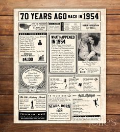 an old newspaper advertisement for 70 years ago back in 1934