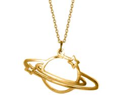 24k gold plated .950 silver Saturn planet 20 inches necklace. Perfect gift for astronomy and space lovers. Handcrafted in Colombia. Space-themed Gold Jewelry Gift, Saturn Planet, Planet Necklace, 20 Inch Necklace, Space Lovers, Gold Gold, Astronomy, Silver Pendant, Jewelry Necklace Pendant