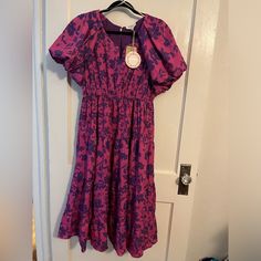 Nwt Dress Perfect For Work Or Event Or Any Reason!! A Purple Floral Print Short Sleeve Midi Dress, Casual Purple Floral Print Midi Dress, Umgee Dress, Pink Purple, Midi Dress, Womens Dresses, Purple, Pink, Women Shopping