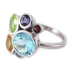 AAA quality Multi gemstone Ring 925 Sterling Silver Ring size 7 face size 5/8 x 5/8 inch Stone Width x length : 4X4mm,2.5X2.5mm,2.5X2.5mm,2.5X2.5mm,8x8mm,6x6mm,6x6mm RHODIUM finish Main Stones AFRICAN AMETHYST,GARNET,RHODOLITE other stones TANZNAITE,SKY BLUE TOPAZ,PERIDOT,Citrine Fusion Style Multi-stone Round Rings, Modern Multi-stone Gemstones In Sterling Silver, Modern Multi-stone Sterling Silver Gemstones, Sterling Silver Multi-stone Topaz Ring, Modern Silver Topaz Ring With Gemstone Accents, Modern Topaz Ring With Gemstone Accents, Modern Sterling Silver Rings With Stones, Round Multi-stone Gemstones In Sterling Silver, Round Multi-stone Sterling Silver Gemstones