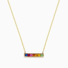 Watercolors 14K Yellow Gold Multi Sapphire Necklace Multi Sapphire, Effy Jewelry, Sapphire Necklace, Gold Yellow, Sapphire, Yellow Gold, Pendant Necklace, Yellow, Gold