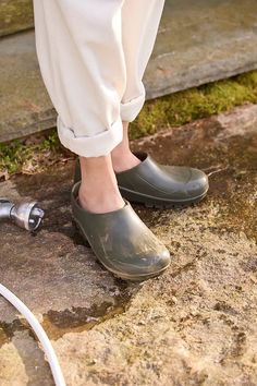 NORA Garden Clogs, Green | Terrain Garden Clogs, Green Fits, Gift Accessories, Clogs, Anthropologie, Green, Leather