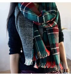 Double Sided Green Plaid Scarf | Tartan Scarf | Flannel Scarf | Check Scarf Green Plaid Scarf, Flannel Scarf, Flannel Scarves, Check Scarf, Tartan Scarf, Fashion Pics, Glad Rags, Checked Scarf, Winter Essentials