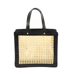 Round Rattan Black Leather Crossbody Bag Natural Straw Tote Bag For On-the-go, Luxury Woven Bags For On-the-go, Natural Bags With Bamboo Handle For On-the-go, Natural Color Bags With Bamboo Handle For On-the-go, Natural Satchel Straw Bag For On-the-go, Leather Bucket Bag With Braided Handles, Black Rectangular Satchel With Woven Leather, Black Woven Leather Straw Bag, Leather Bucket Bag With Bamboo Handle In Natural Color