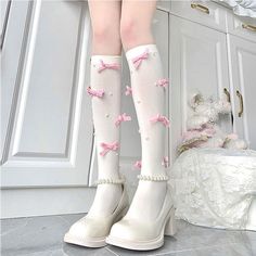 Stockings/Socks · sugarplum · Online Store Powered by Storenvy Mermaidcore Clothes, Kawaii Core Outfit, Socks Coquette, Coquette Socks, Kawaii Stockings, Coquette Shoes, Gothic Kawaii, Kawaii Coquette, Kawaii Socks