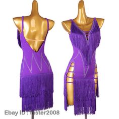 Womens Latin Salsa Tango Cha cha Ballroom Rhinestone Competition Dance Dress HOT     Color:Black，Purple Size: S-2XL Material:Polyester Condition: New with top quality Payment： We only accept PayPal , safe and fast of both of us! Shipping: Items will shipped out within 1 business days upon payment received.  Economy Int'l Shipping (Free) Standard Int'l Shipping (6.99~19.99) US/AU 10-15 Working days 7-15 Working days UK 10-20 Working days 7-15 Working days Other countries 10-25 Working days 10-20 Glamorous Summer Dance Dresses, Sleeveless Party Dress For Dance Season, Fitted Summer Dress With Rhinestone Fringe, Fitted Sleeveless Dress With Rhinestone Fringe, Competition Dance, Dance Competition, Payment Received, Dance Dress, Dance Dresses