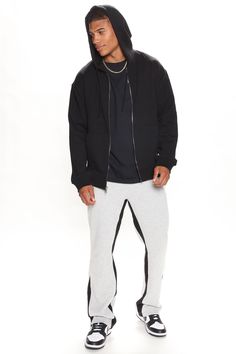 Model Height: 6'2 - Wearing Large Big & Tall: Height 6'3- Wearing XXXL Available In Black. Hood With Drawstring Full Zip Fastening Side Pockets Ribbed Trims 60% Cotton 40% Polyester Imported | Mens Tyson Zip Up Hoodie in Black size Medium by Fashion Nova Tall Height, Black Hood, Mens Fleece, Big & Tall, Zip Up Hoodie, 8 M, Model Height, Swim Shorts, Black Hoodie