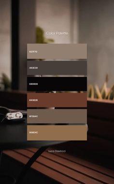 the color palette is brown, beige, and black