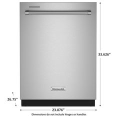 an image of a dishwasher with measurements