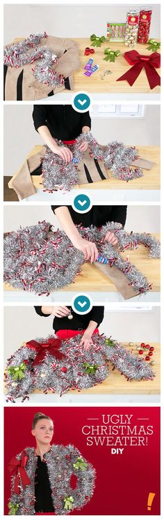 how to make a christmas wreath out of wrapping paper