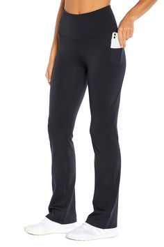 PRICES MAY VARY. High-rise, full length bootleg yoga pant with a 4.5 inch waistband for support, tummy control and slimming compression. Contender Luxe is moisture wicking and double-knit fabric for added coverage, with a brushed finished that makes it soft, smooth and extra cozy-while keeping its shape and form. Side seam pockets allow you to carry small personal items. Inseam: 32 inches Yoga Pants With Pockets, Workout Bags, Bootcut Pants, Yoga Pant, Yoga Pants Women, Shape And Form, Pair Of Pants, Double Knitting, Sports Bras