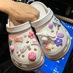 Sanrio Shoe Accessories - Juneptune Sanrio Crocs, Crocs With Charms, Crocs Accessories, Cartoon Shoes, Kid Boy, Cute Slippers, Cosplay Shoes, Cool Diy Projects, Pencil Pouch