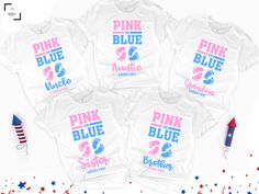 "Gender Reveal Party Shirts, Pink or Blue We Love You Shirts Mommy Daddy, Personalized Family Matching Tshirts,Baby Announcement, Baby Shower Hello there! Welcome to our store SerixDesign, we are glad to see you here. The main purpose of our store is to make you happy. We see you as a friend, not just a customer. If you have any questions or would like to purchase a custom design, please contact us. We are sure you will like our designs. We will try our best to make you satisfied. HOW TO ORDER Y Blue T-shirt With Text Print For Gender Reveal, Cute Blue Shirt For Gift, Cute Blue Shirt As A Gift, Cute Blue Shirt As Gift, Customizable Cute Tops For Gender Reveal, Personalized Blue Short Sleeve Tops, Cute Blue Birthday Shirt, Cute Blue Shirt For Birthday, Cute Blue T-shirt With Custom Print