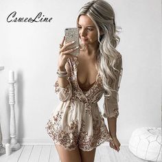 Deep V Neck Embroidery Sequin Rompers Womens Jumpsuit Fashion Long Sleeve Sequins Short Jumpsuit Summer Ladies Playsuit Check more at https://hk123mart.com/product/deep-v-neck-embroidery-sequin-rompers-womens-jumpsuit-fashion-long-sleeve-sequins-short-jumpsuit-summer-ladies-playsuit/ Sparkly Playsuit, Kirsty Fleming, Lace Playsuit, Short Homecoming Dresses, Sequin Short, Sequin Rompers, Cool Summer Outfits, Long Romper, Long Sleeve Sequin