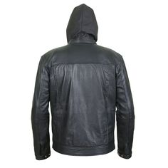 Different from other biker jackets on the market, this hoodie is ideal for warding off the cold winter chill. A double zipper enhances the layered look. The jacket front features snap tab flap pockets on the chest, and two jetted, zipped pockets on the waist. The genuine black leather has a tantalizing shine. The soft and smooth exterior matches the quality of the deep interior lining. It’s a perfect piece of clothing to have in this modern era. The following features make this jacket an ideal buy: Black leather jacket Flap chest pockets High-quality Cow Leather Double zipper layers Hoodie with strings Fitted Hooded Biker Jacket With Pockets, Winter Fitted Biker Jacket With Double-lined Hood, Fall Outdoor Leather Jacket With Double-lined Hood, Fitted Hooded Biker Outerwear, Hooded Biker Jacket With Zipper Closure, Fitted Biker Outerwear With Hood, Fitted Biker Jacket With Detachable Hood For Winter, Fall Hooded Leather Jacket With Padded Collar, Hooded Biker Jacket For Fall Events