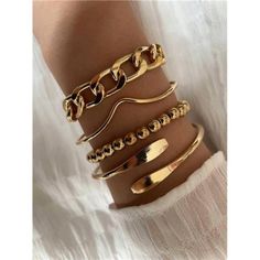 -Item Id 38256980 -Details: Metal -Style: Fashionable -Gender: Women -Style Type: Bracelet -Material: Iron Alloy **Open To Offers!!!** **Bundle To Save More** **30% Off Bundles Of 2 Or More Items!!** ***Orders Go Out Within 5-10 Business Days!! Thank You For Your Patience!! Multiple Sizes And Colors Available In Most Styles Don't See Your Size Or Color Listed, Just Ask. Bijoux Art Nouveau, Gold Bead Bracelets, Gold Charm Bracelet, Gold Bracelets, Fashion Accessories Jewelry, Gold Charm, Chain Link Bracelet, Accessories Bracelets, Link Bracelets