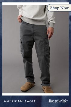 Lightweight flex fabric with just enough stretch for comfort and movement/Specifically washed for a broken-in feel/Cargo pockets/Convertible hem - rock an open leg or cinch it for a jogger look./This pant is Real Good: Made with the planet in mind & Casual Cargo Jeans For Fall Outdoor Activities, Fall Outdoor Cargo Jeans In Casual Style, Casual Relaxed Fit Cargo Pants With Hip Pockets, Gray Cargo Pants With Pockets For Outdoor Activities, Relaxed Fit Tapered Leg Cargo Jeans For Outdoor, Relaxed Fit Cargo Jeans With Elastic Waistband For Outdoor, Casual Straight Leg Cargo Pants For Elevated Casual Wear, Casual Fall Cargo Pants With Hip Pockets, Cotton Cargo Pants With Elastic Waistband For Outdoor