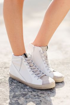 We are loving these high top sneakers for your daughter! They are so cute and we love how versatile they are! These sneaks will look great with anything! White Hightops, We Are Love, Mint Julep Boutique, Mint Julep, Model Fits, High Top Shoes, Personal Marketing, White Nikes, White Sneakers